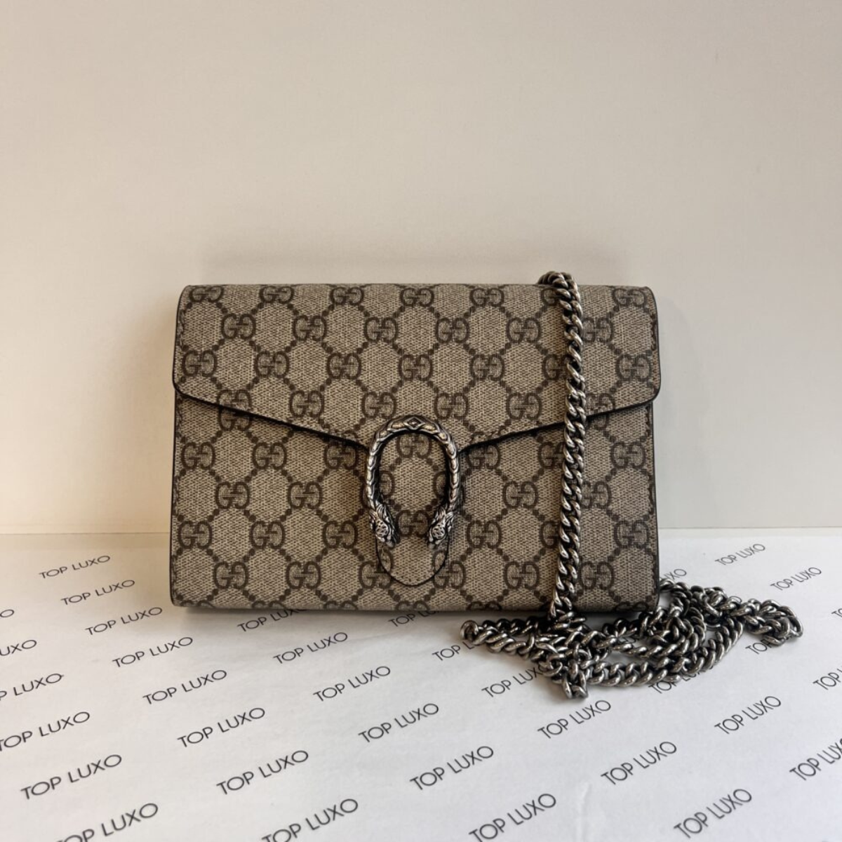 Gucci – Dionysus Mini Bag GG Supreme Monogram Beige