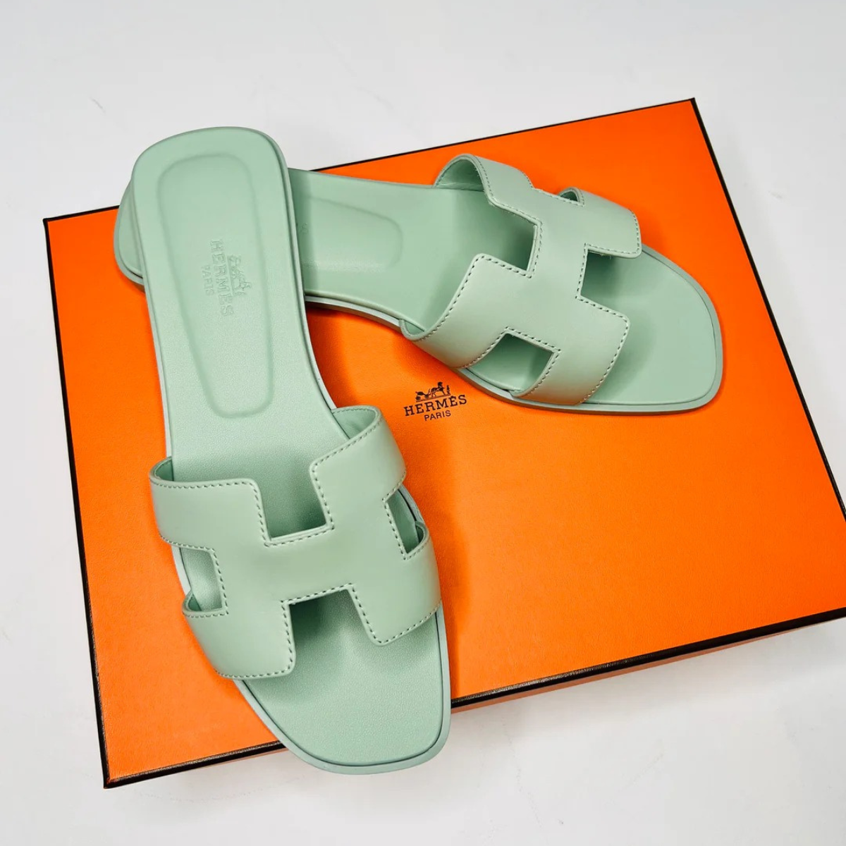 Hermès – Oran Sandals in Vert d’Eau