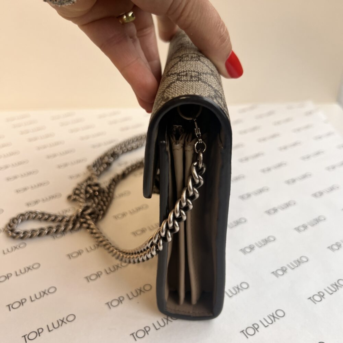 Gucci – Dionysus Mini Bag GG Supreme Monogram Beige