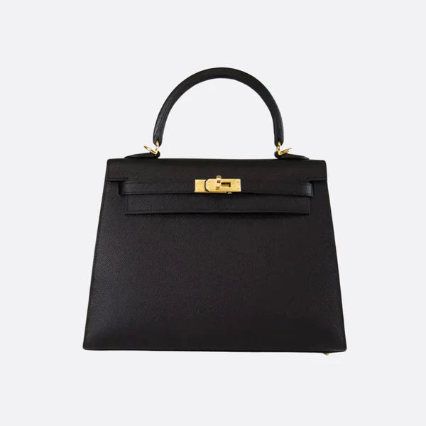 Hermès – Kelly 25 bag in black with gold-colored hardware