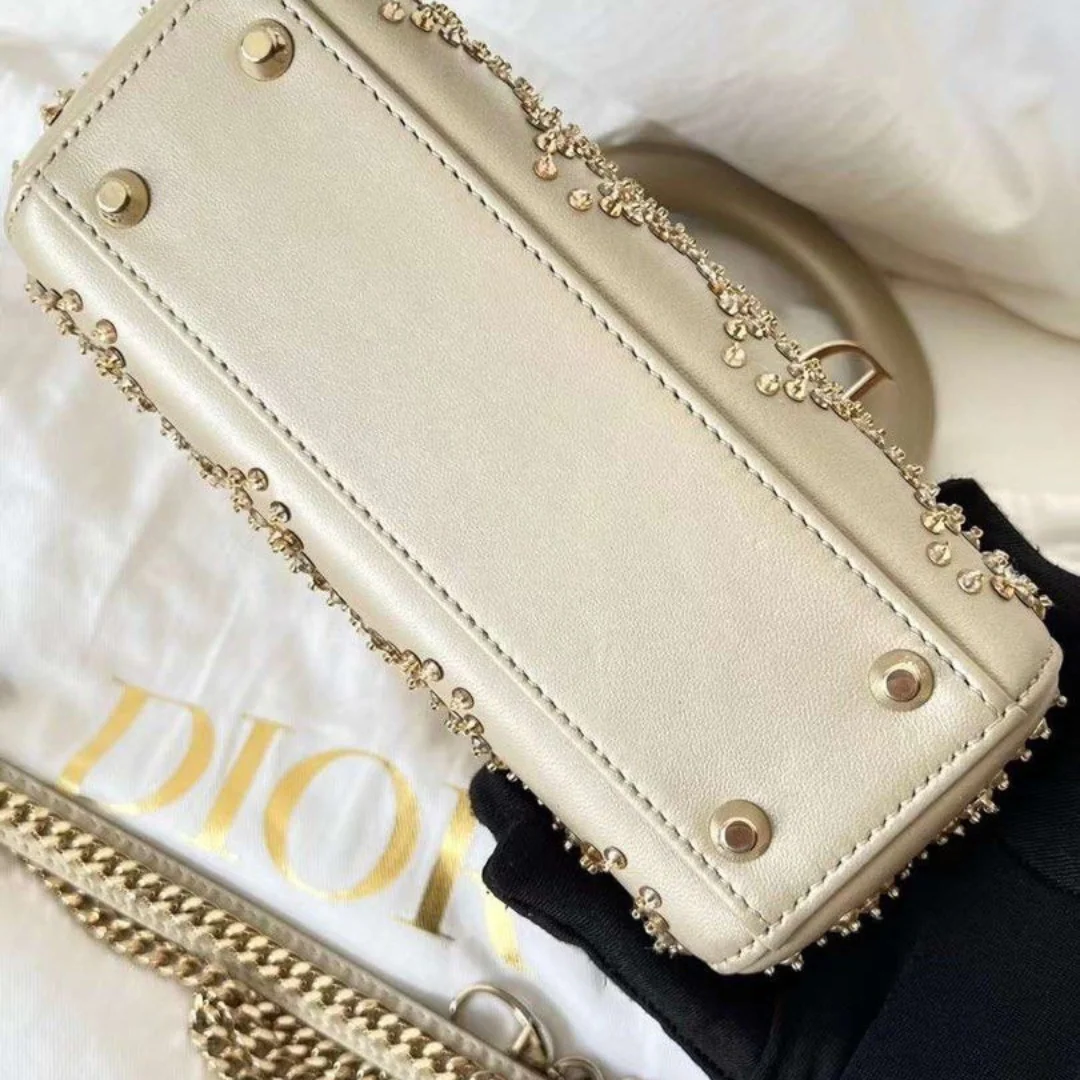Dior – Mini Lady Dior bag with pearl embroidery