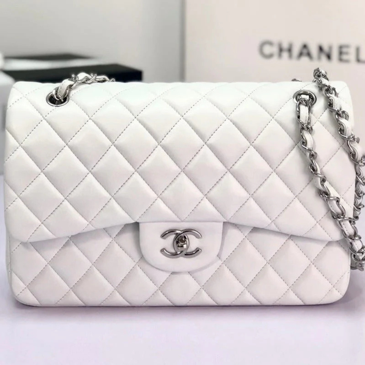 Chanel Classic Single Flap Bag – Off White