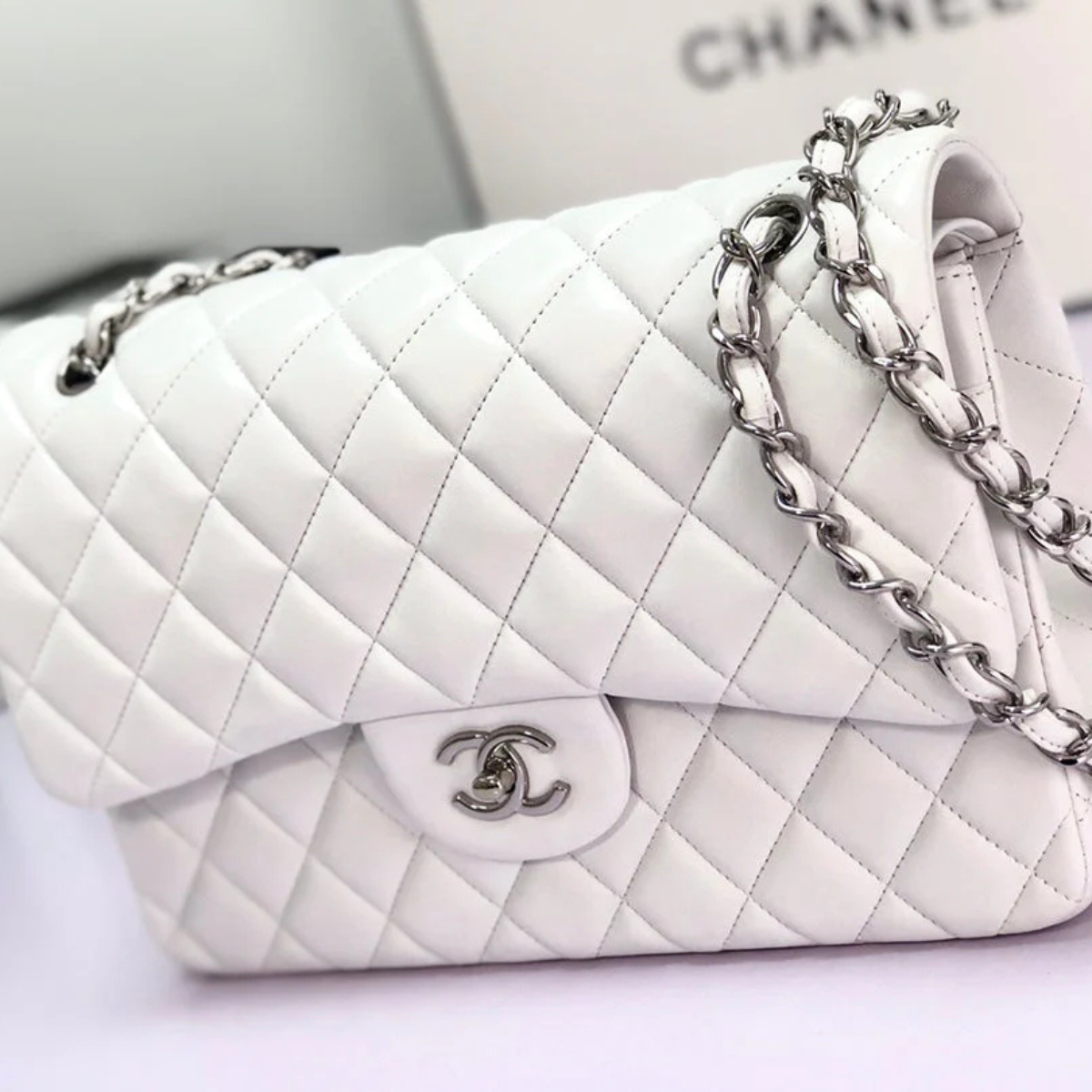 Chanel Classic Single Flap Bag – Off White